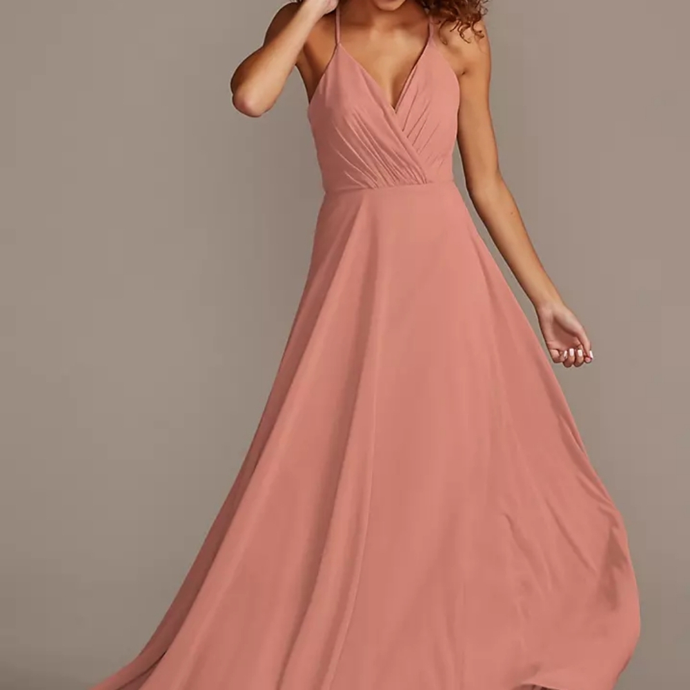 Desert Coral David's Bridal Formal Dress Size 0 - Picture 1 of 6